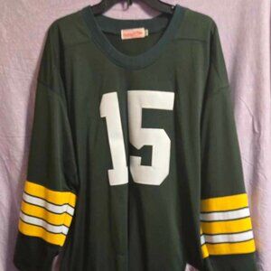 Mitchell & Ness Throwback Green Bay Packers Colors #15 Jersey Size 56